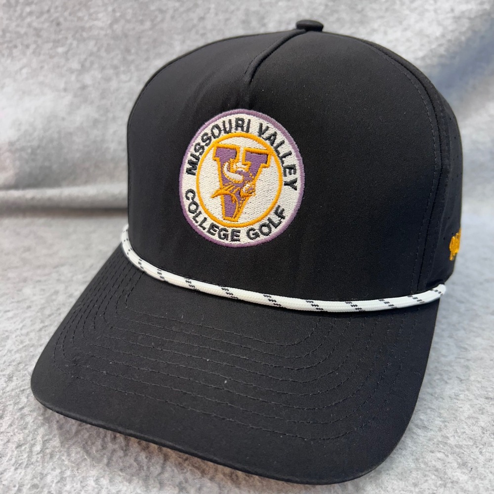 Missouri Valley College Golf Mens Black Tight Lies Hat Rope Snapback OSFM